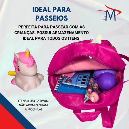 Imagem de Mochila Paetê com Bolsa Transversal Infantil Unicórnio