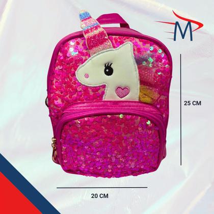Imagem de Mochila Paetê com Bolsa Transversal Infantil Unicórnio
