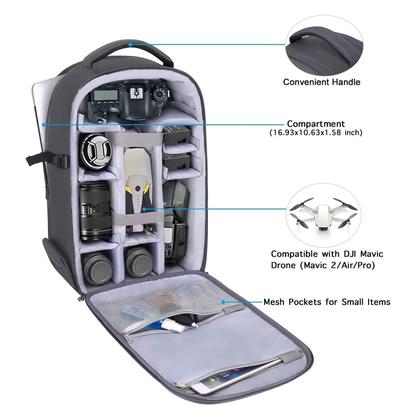 Imagem de Mochila para câmera MOSISO Waterproof Hardshell 15-16 polegadas cinza