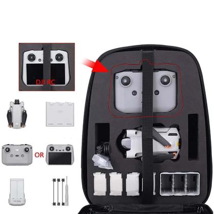 Imagem de Mochila para Drone DJI Mini 3 Pro com Estrutura Rígida - Cor Preto