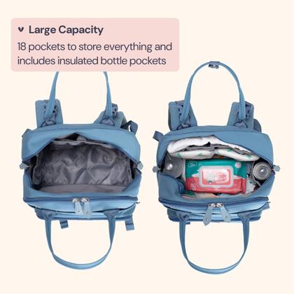 Imagem de Mochila para Fraldas BabbleRoo Baby Essentials - Azul Claro