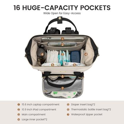 Imagem de Mochila para Fraldas LOVEVOOK Preta com Trocador