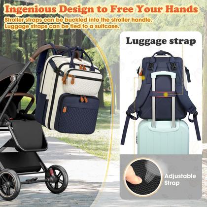 Imagem de Mochila para fraldas RAINSMORE Large à prova d'água com trocador