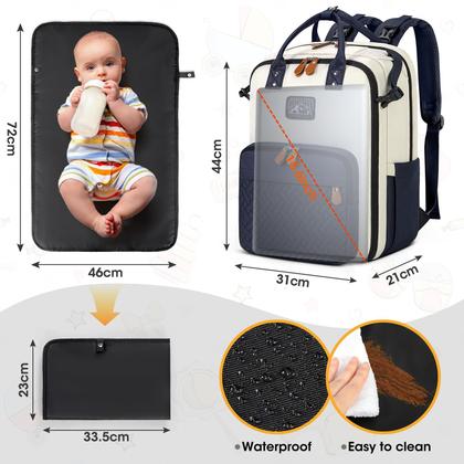 Imagem de Mochila para fraldas RAINSMORE Large à prova d'água com trocador