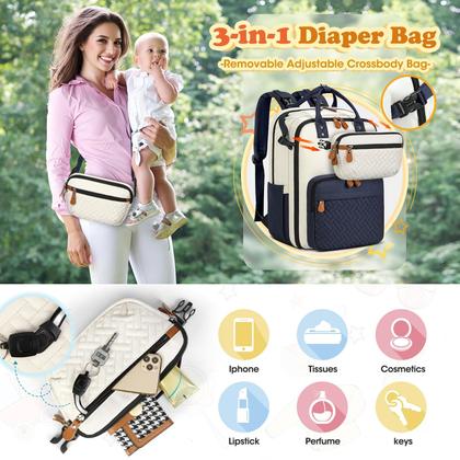 Imagem de Mochila para fraldas RAINSMORE Large à prova d'água com trocador