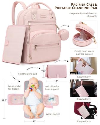 Imagem de Mochila para Fraldas ROSEGIN - Vegana, Impermeável e 35L