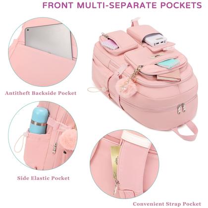 Imagem de Mochila para laptop LXYGD de 15,6 polegadas Kids Elementary School rosa