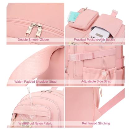 Imagem de Mochila para laptop LXYGD de 15,6 polegadas Kids Elementary School rosa