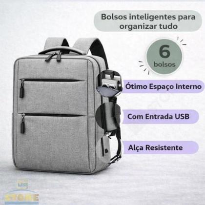 Imagem de Mochila para Notebook Executiva Slim Antifurto Impermeável Masculina Reforçada