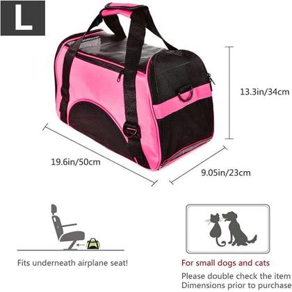 Imagem de MOCHILA PARA PET CAO GATO BOLSA PARA TRANSPORTE ANIMAIS MALA FLEXIVEL CONFORTAVEL Rosa