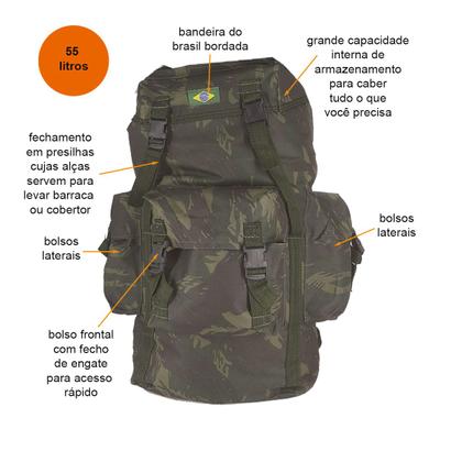 Imagem de Mochila Paraquedista Camping Militar 40 Litros Exército 504