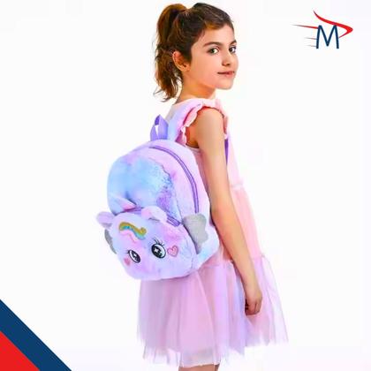 Imagem de Mochila Passeio Escolar Infantil Pelúcia Unicórnio Bolsa