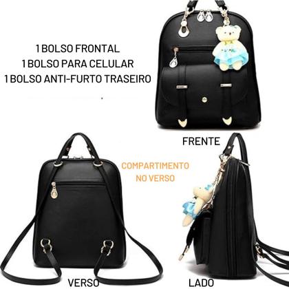 Imagem de Mochila Pequena Casual Pequena Bolsa Feminina Chaveiro Linda