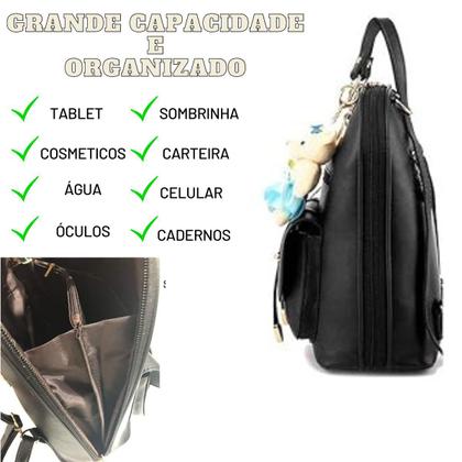 Imagem de Mochila Pequena Casual Pequena Bolsa Feminina Chaveiro Linda