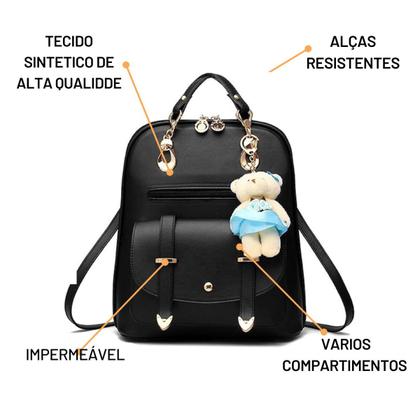 Imagem de Mochila Pequena Casual Pequena Bolsa Feminina Chaveiro Linda