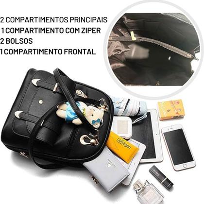 Imagem de Mochila Pequena Casual Pequena Bolsa Feminina Chaveiro Linda