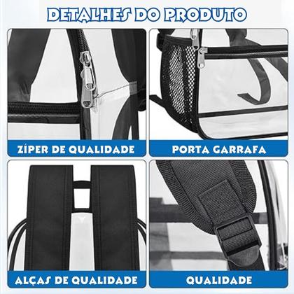 Imagem de Mochila Pequena Transparente Trabalho Passeio Moda Coreana Estilosa Lançamento
