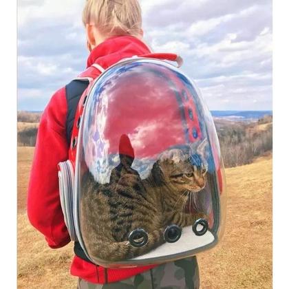 Imagem de Mochila Pet Transporte Visao Panoramica Gatos Cachorros