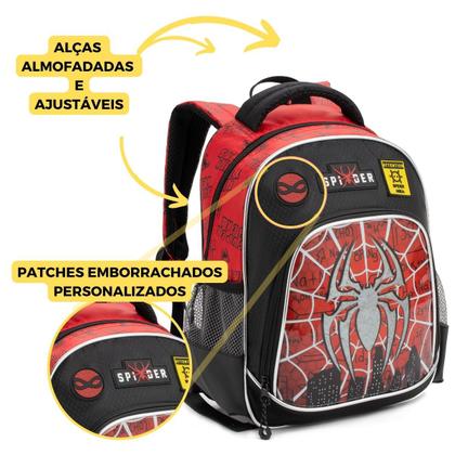Imagem de Mochila Pré Escolar Creche Passeios De 0 A 4 Spider Aranha Denlex