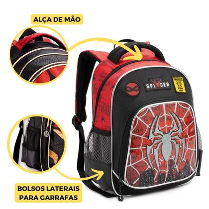 Imagem de Mochila Pré Escolar Creche Passeios De 0 A 4 Spider Aranha Denlex
