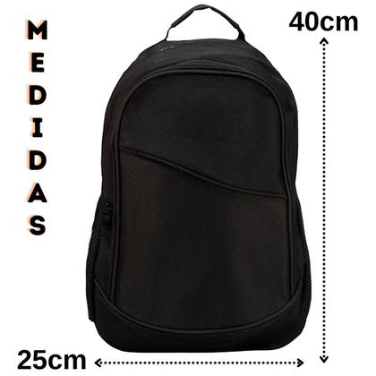 Imagem de Mochila Preta Com Divisórias Feminina Masculina Unissex Reforçada Resistente Confortável Executiva Escolar Faculdade Juvenil Adulto 