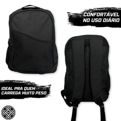 Imagem de Mochila Preta para Notebook Resistente All Black LapTop Computador portátil