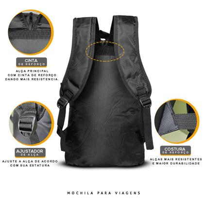 Imagem de Mochila Preta Reforçada Masculina Bolsa Muchila Grande