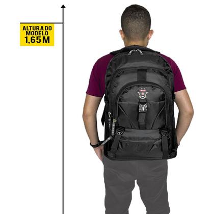 Imagem de Mochila Preta Reforçada Masculina Bolsa Muchila Grande