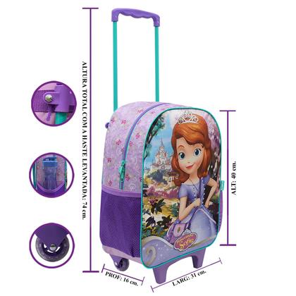 Imagem de Mochila Princesinha Sofia De Rodas Escolar Meninas Infantil