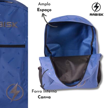 Imagem de Mochila Rabisk Basic Emborrachada Impermeável Resistente Escolar Passeio Motoqueiro RK2490
