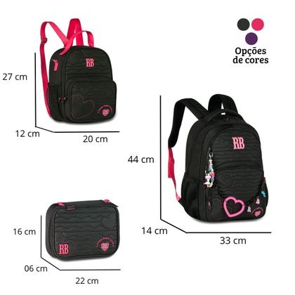 Imagem de Mochila Rebecca Bonbon Kit completo com Lancheira e Estojo