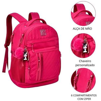 Imagem de Mochila rebecca bonbon metalasse de costas 19"