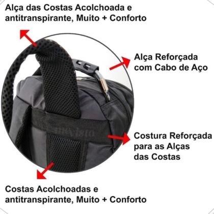 Imagem de Mochila Reforçada Executiva Escola Trabalho Viagens Masculino Feminino Impermeável