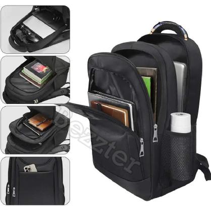 Imagem de Mochila Reforçada Executiva Escolar Preta Masculino/Feminino Impermeável