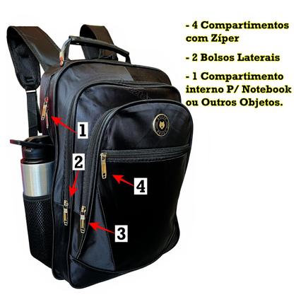 Imagem de Mochila Reforçada Executiva Escolar Preta Masculino/Feminino Impermeável