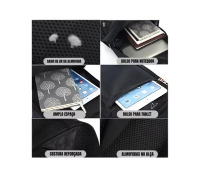 Imagem de Mochila Reforçada Executiva Preta Masculino/Feminino