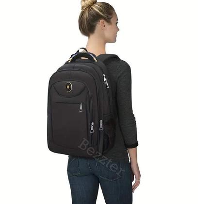 Imagem de Mochila Reforçada Impermeável Preta Masculino/Feminino + Estojo