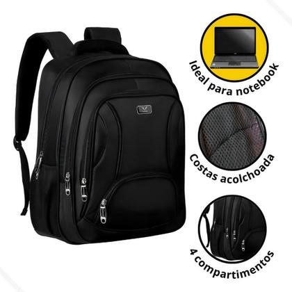 Imagem de Mochila Reforçada Multifuncional Grande Executiva Notebook