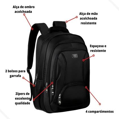 Imagem de Mochila Reforçada Multifuncional Grande Executiva Notebook