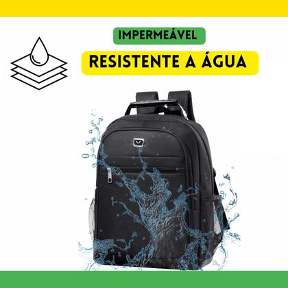 Imagem de Mochila Reforçada Trabalho Viagens Executiva Notebook 18.5" Polegadas Cabo de Aço Masculina Feminina Cor Preto