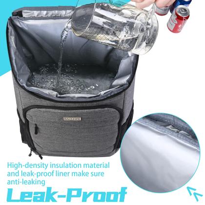 Imagem de Mochila refrigeradora BAGLHER 30 latas isoladas, à prova de vazamentos, cinza