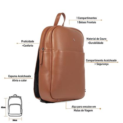 Imagem de Mochila Reserva Go Oslo Couro Executiva Resistente Qualidade Original Notebook