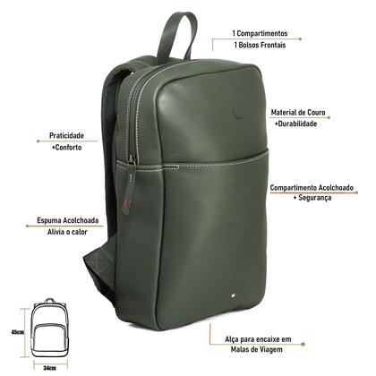 Imagem de Mochila Reserva Go Oslo Couro Executiva Resistente Qualidade Original Notebook