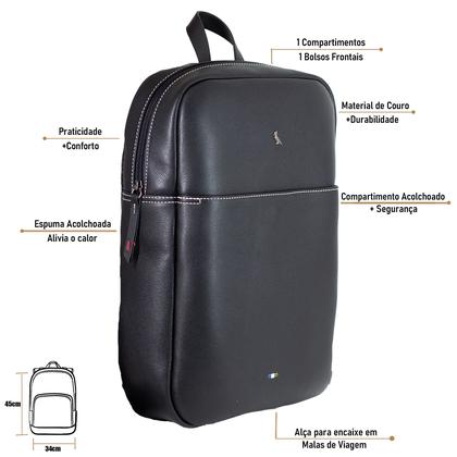 Imagem de Mochila Reserva Go Oslo Couro Executiva Resistente Qualidade Original Notebook