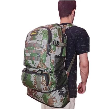 Imagem de Mochila resistente impermeavel camuflada grande 5 bolsos camping trilha aventura viagem