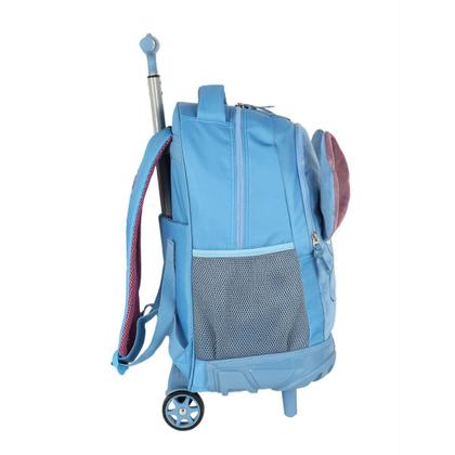 Imagem de Mochila Rodinha Bordado Pelúcia Stitch Angel