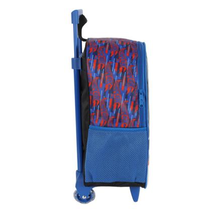Imagem de Mochila Rodinha Escolar Infantil Masculina Hotwheels Azul