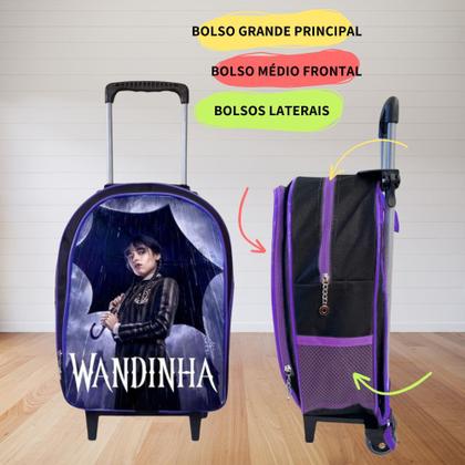 Imagem de Mochila Rodinha Infantil Menina Escolar + Lancheira Térmica +estojo Box