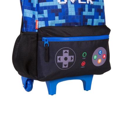 Imagem de Mochila Rodinha Infantil Menino Game Over Plus Azul Sestini