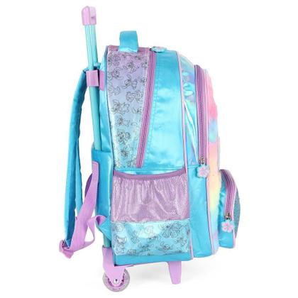 Imagem de Mochila Rodinhas 18 Com Alça Stitch Fluffy Azul Luxcel